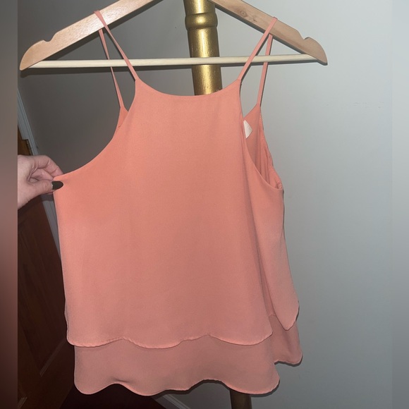 Flowy Coral Strap Tank Top Size XS with Criss Cross Detail - Picture 1 of 4